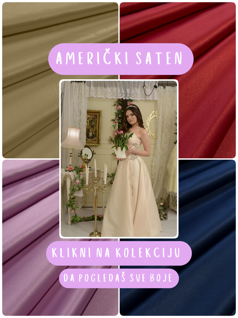 americki saten za haljine dekoracije