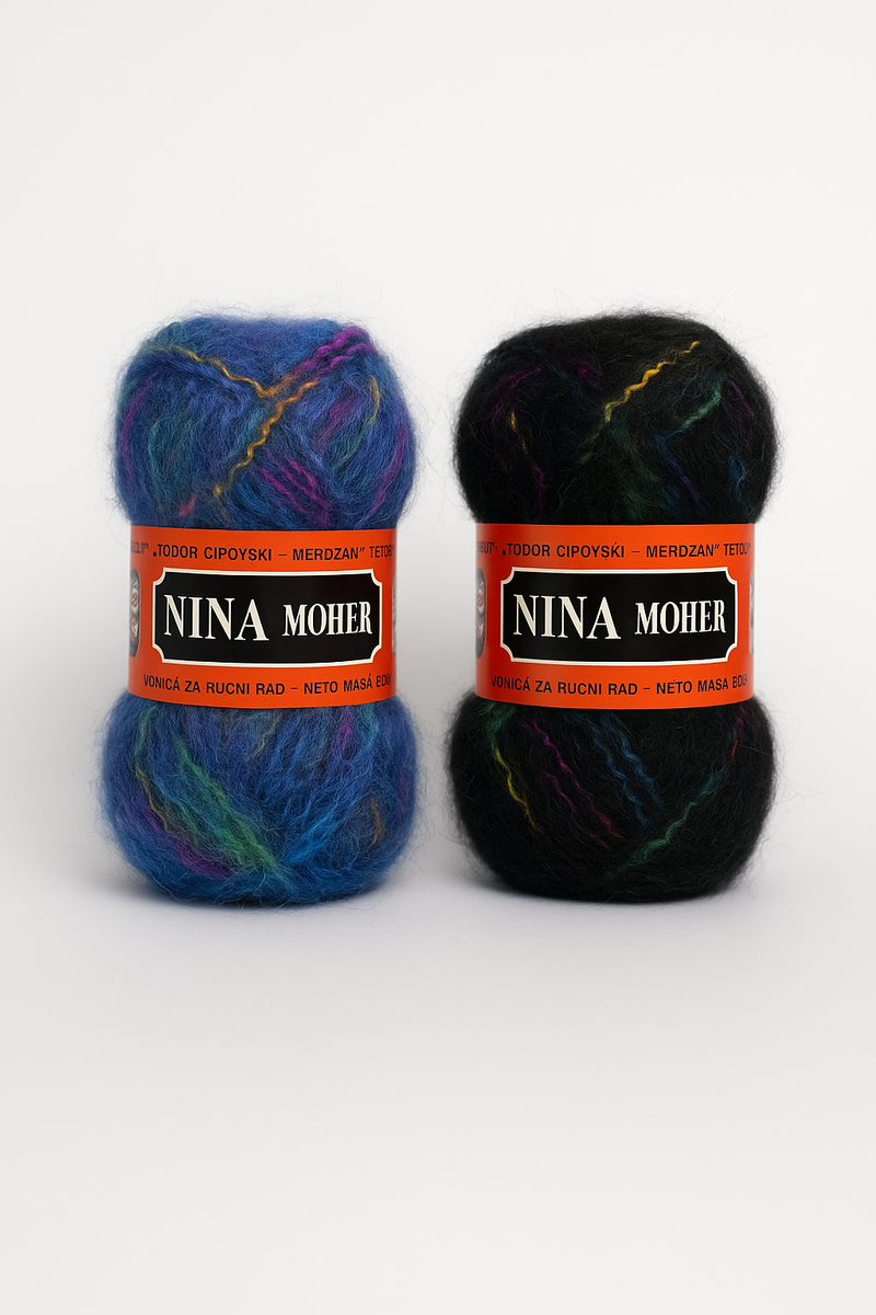 Makedonska Vunica za Pletenje Nina Moher 34% Moher, 66% Malon 50g/100m - DjinaTeks