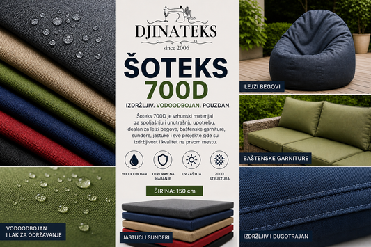 Šotеks 700D – najbolji materija l za lejzi begove, baštenski nameštaj i spoljašnju upotrebu 💪