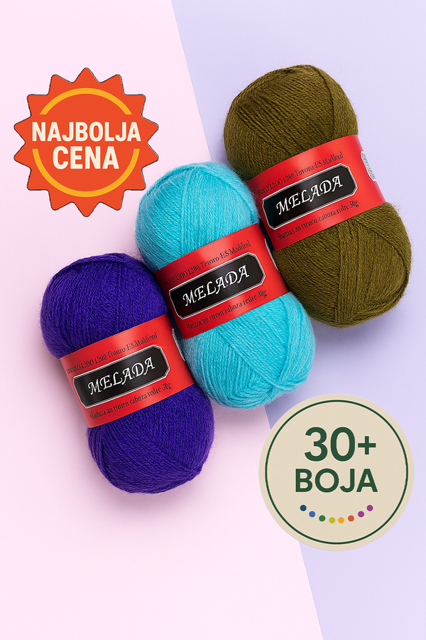 Makedonska Vunica za Pletenje MELADA 100% Pan 50g/142m