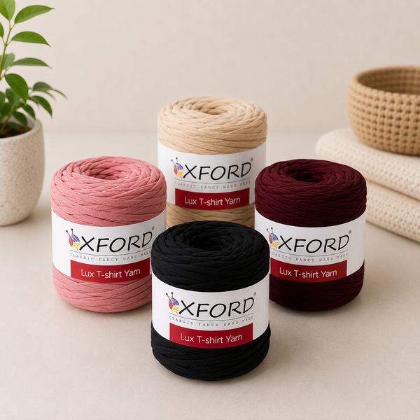 OXFORD Lux T-Shirt Yarn – Recycled Textile Yarn za Torbe, Korpice i Heklane Dekoracije - DjinaTeks