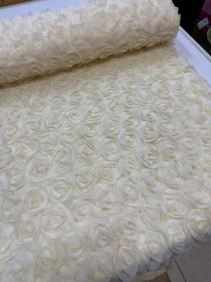 3D Čipka sa ružama „STELA“ – Ekskluzivna elegancija za glamurozne haljine - DjinaTeks