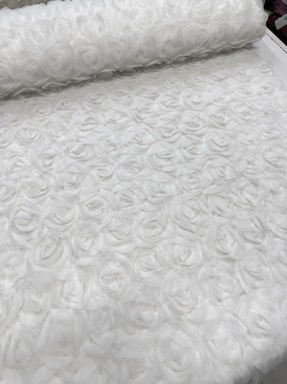 3D Čipka sa ružama „STELA“ – Ekskluzivna elegancija za glamurozne haljine - DjinaTeks