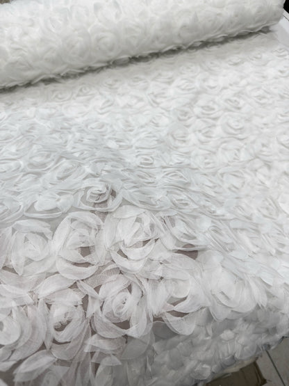 3D Čipka sa ružama „STELA“ – Ekskluzivna elegancija za glamurozne haljine - DjinaTeks