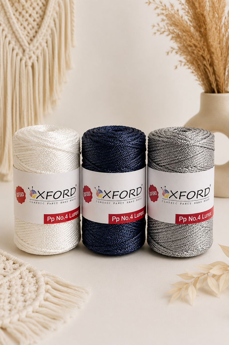 OXFORD PP No.4 Lurex sjajni konac u vise boja za makrame, heklanje i handmade projekte sa elegantnim lurex efektom