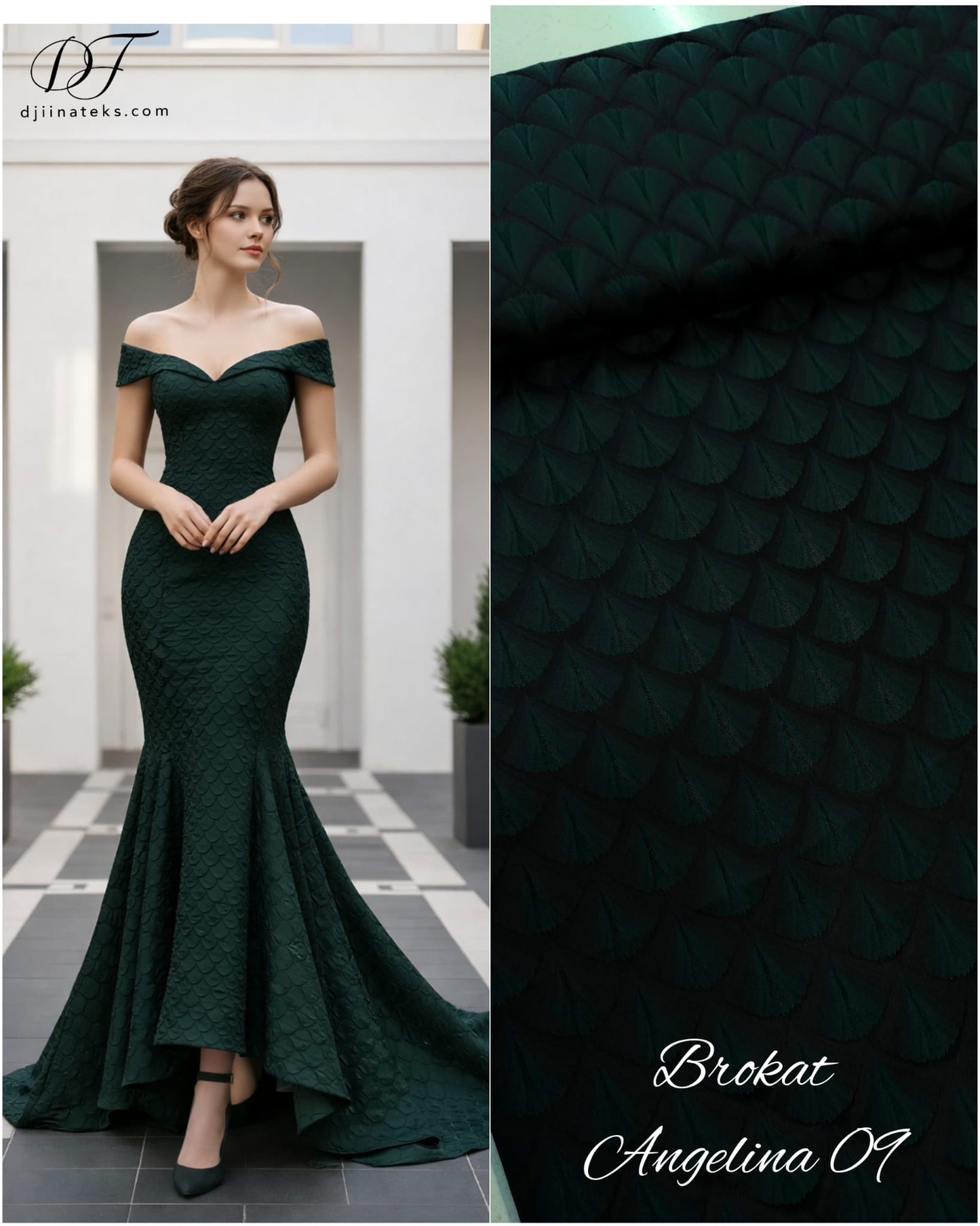 Brokat ANGELINA– luksuzni svecani brokat sa reljefnim dezenom - DjinaTeks