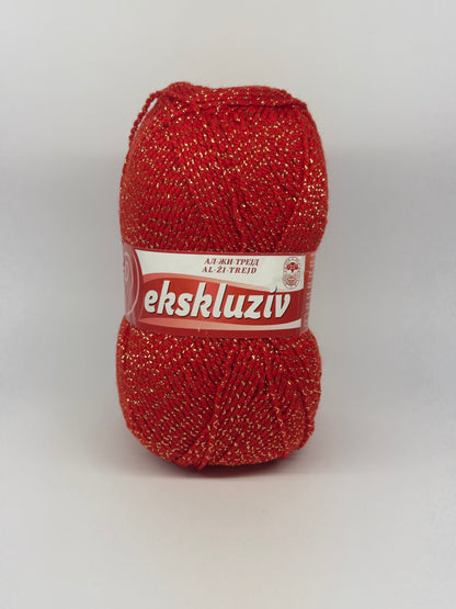 Vunica Ekskluziv 100g – idealna za pletenje i heklanje kapa, salova, dzempera i dekica. 95% akril, 5% lame. Proizvedena u Makedoniji. Dugotrajna i dostupna u vise boja 