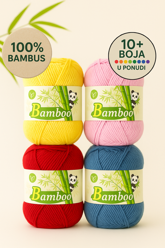Konac Bambus Predivo 50g– Mekano, Prozračno i Idealno za Pletenje i Heklanje