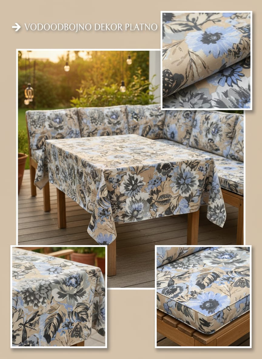 Teflonski Dekor Sareni Platno za Baštenski Nameštaj - DjinaTeks