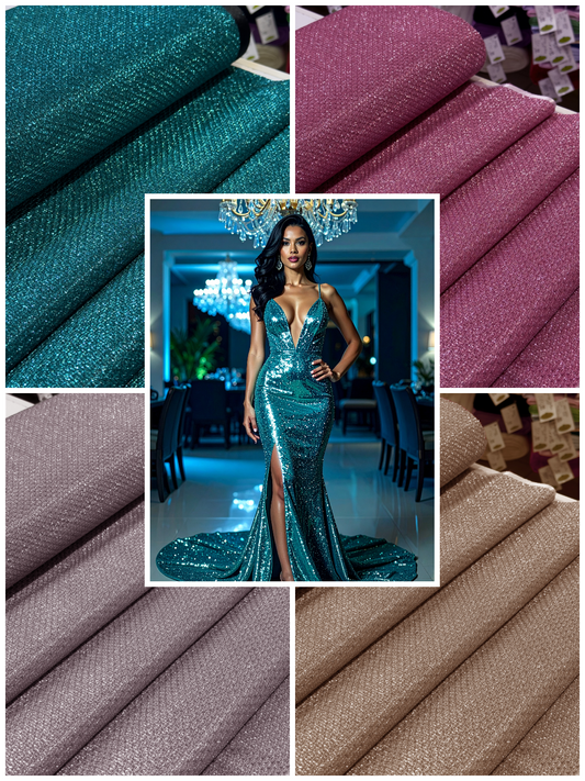 Shimmer Chain Materijal za Svečane i Elegantne Haljine - DjinaTeks