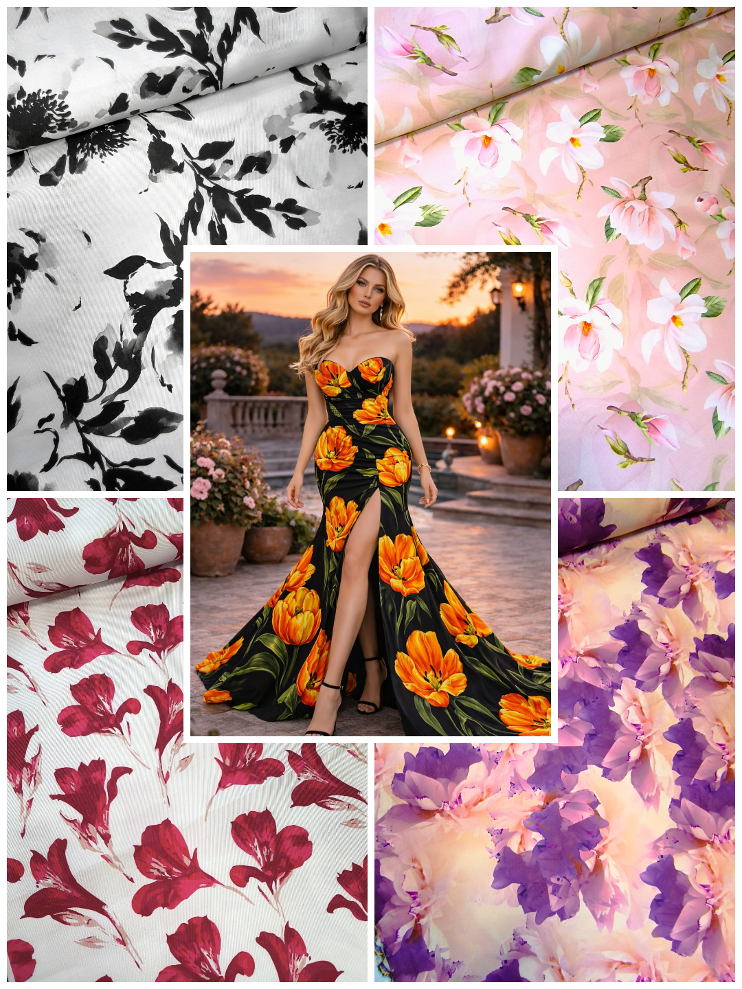 Brokat saten – dezenirani materijal za maturske i svečane haljine - DjinaTeks