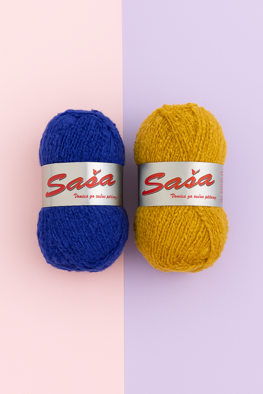 Makedonska Vunica za Pletenje Sasa 100% Sintetika 50g/175m