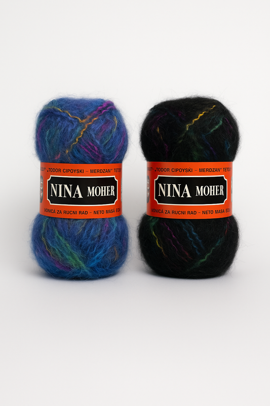 Makedonska Vunica za Pletenje Nina Moher 34% Moher, 66% Malon 50g/100m