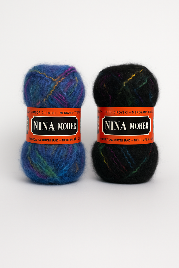 Makedonska Vunica za Pletenje Nina Moher 34% Moher, 66% Malon 50g/100m