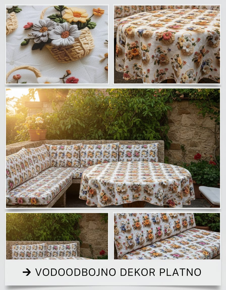 Teflonski Dekor Sareni Platno za Baštenski Nameštaj - DjinaTeks