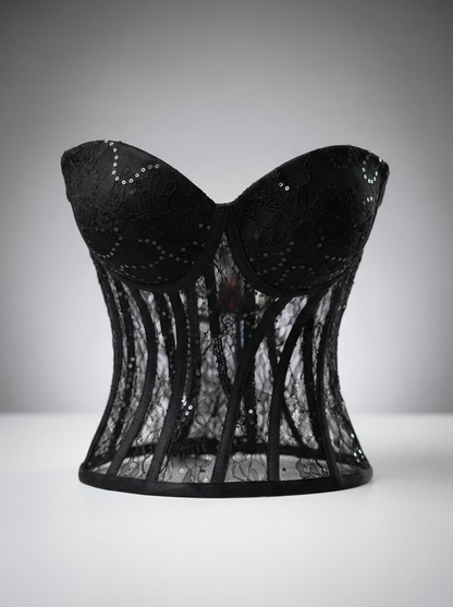 korset crni sa sljokicama za maturske haljine