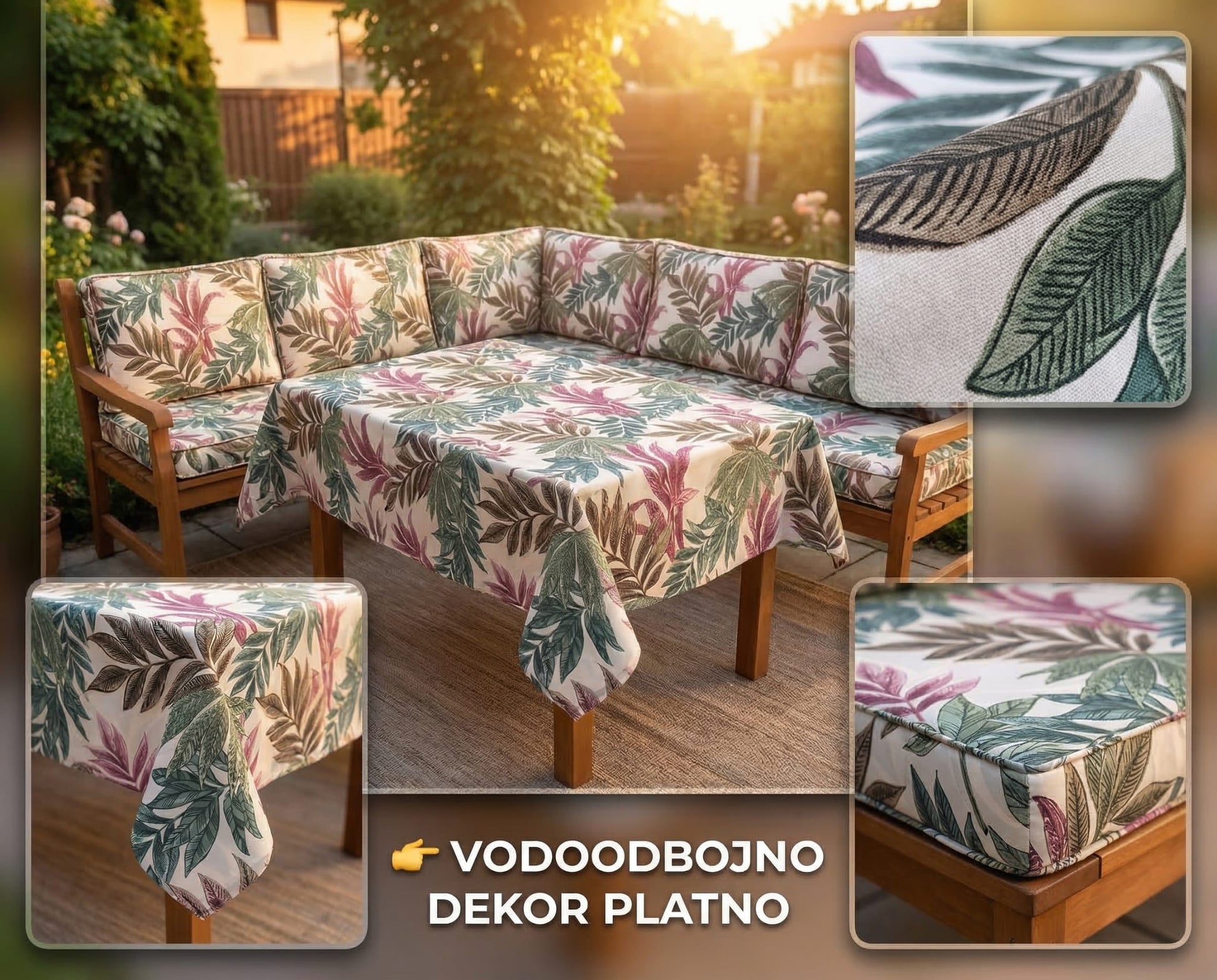 Teflonski Dekor Sareni Platno za Baštenski Nameštaj - DjinaTeks