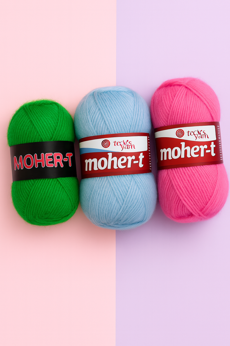 Makedonska Vunica za pletenje Moher-T 90% Pan, 10% Pan 50g/175m - DjinaTeks