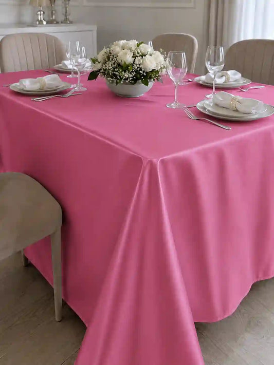 Pink Damast Glat Gotov Stolnjak - DjinaTeks