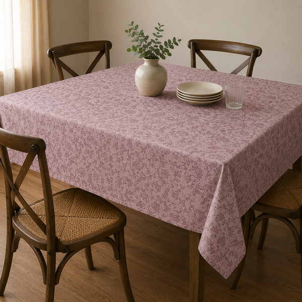 Roze Damast Grancica Gotov Stolnjak - DjinaTeks