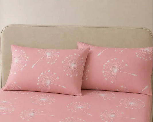 Ranfors posteljina po meri – roze maslačak – 100% pamuk