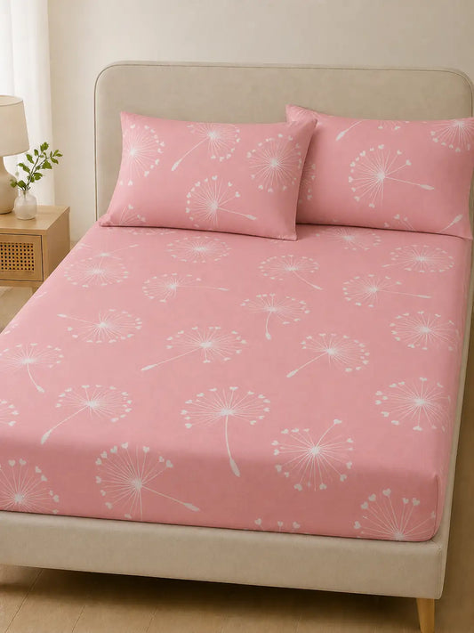 Ranfors posteljina po meri – roze maslačak – 100% pamuk