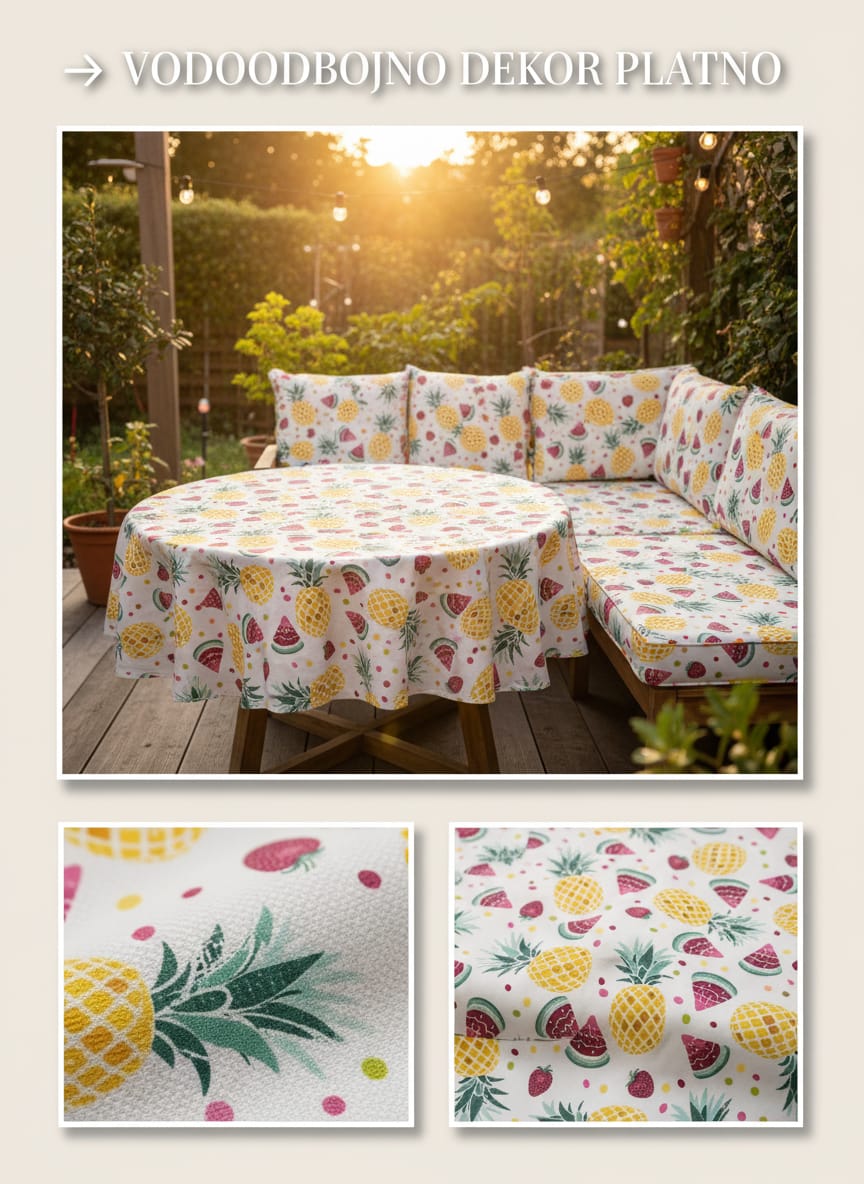 Teflonski Dekor Sareni Platno za Baštenski Nameštaj - DjinaTeks